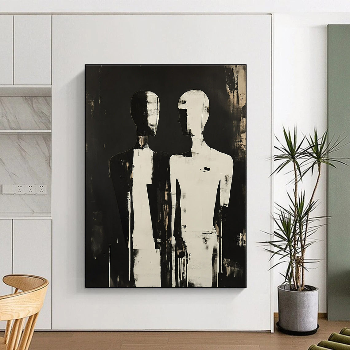 Silhouetted Figures in Black and White for Thoughtful Counseling Office & Avant - Garde Home STSC908