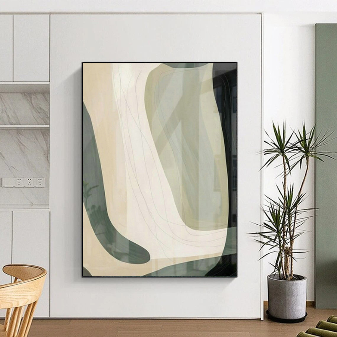 Minimalist Light Brown Abstract Art for Nordic - Style Home & Art - Focused Café DLZ1960