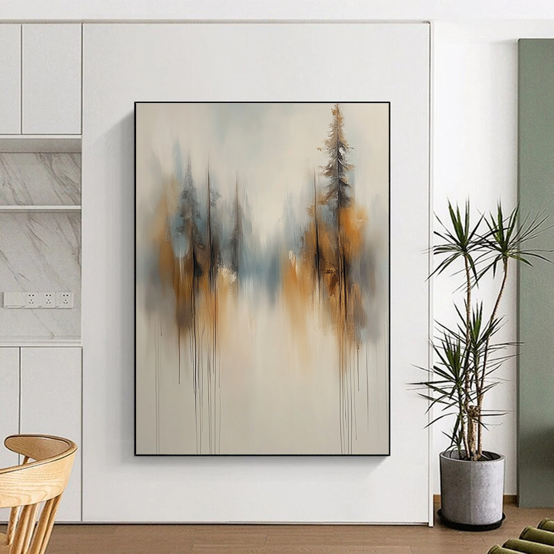Misty Forest Trees Abstract Art for Bedroom & Meditation Room STSC710