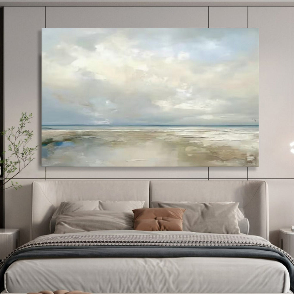 Gentle Soft - Toned Seaside Painting for Relaxing Reading Corner Escape DLZ2710