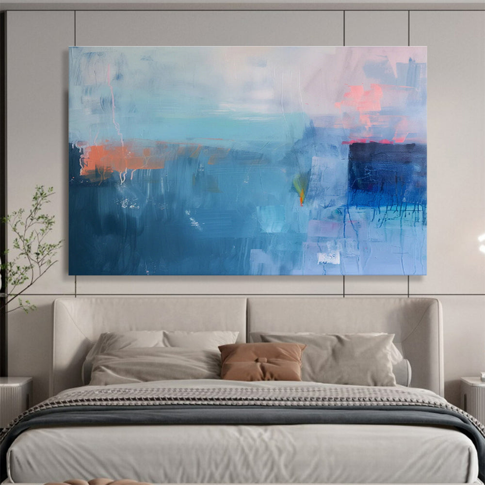 Blue - Toned Abstract Composition Art for Modern Lounge Bar DLZ2862