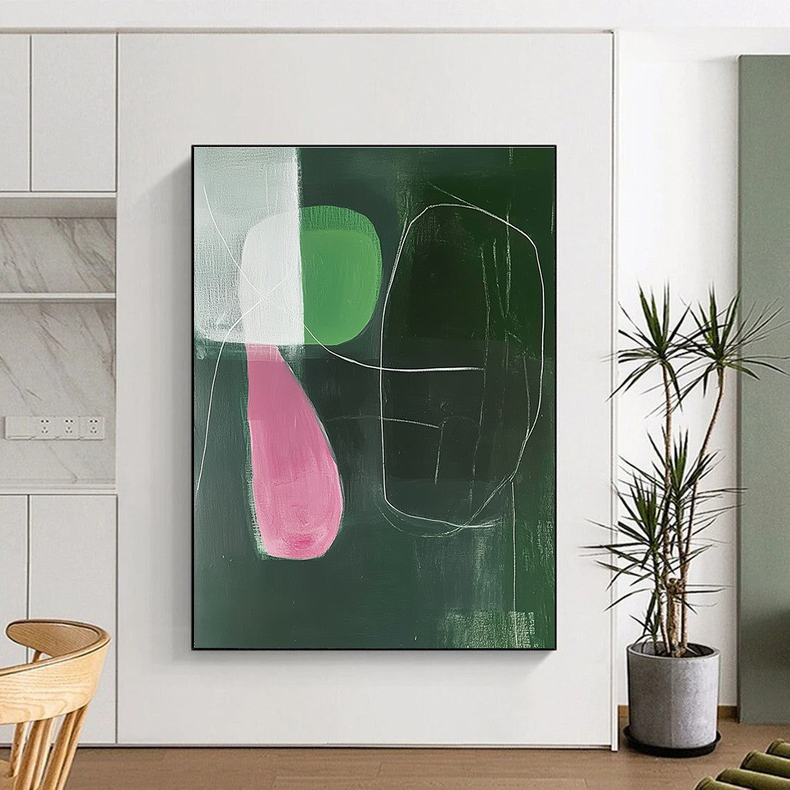 Another Abstract Green and Pink Composition for Fashion Design Studio & Art - Centric Retail Store STSC1298