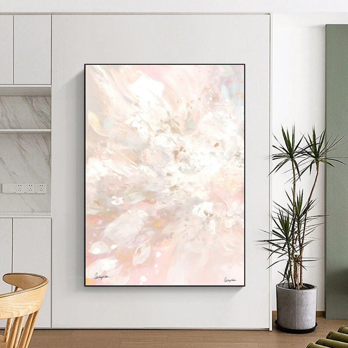 Pink Floral Abstract Art for Beauty Salon & Home Dressing Room DLZ1095