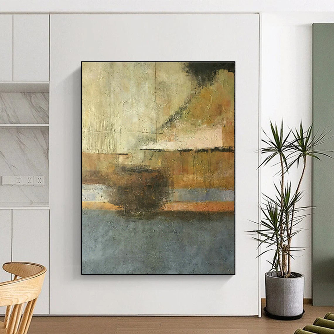 Grey - Brown Abstract Art for Living Room & Study DLZ0462