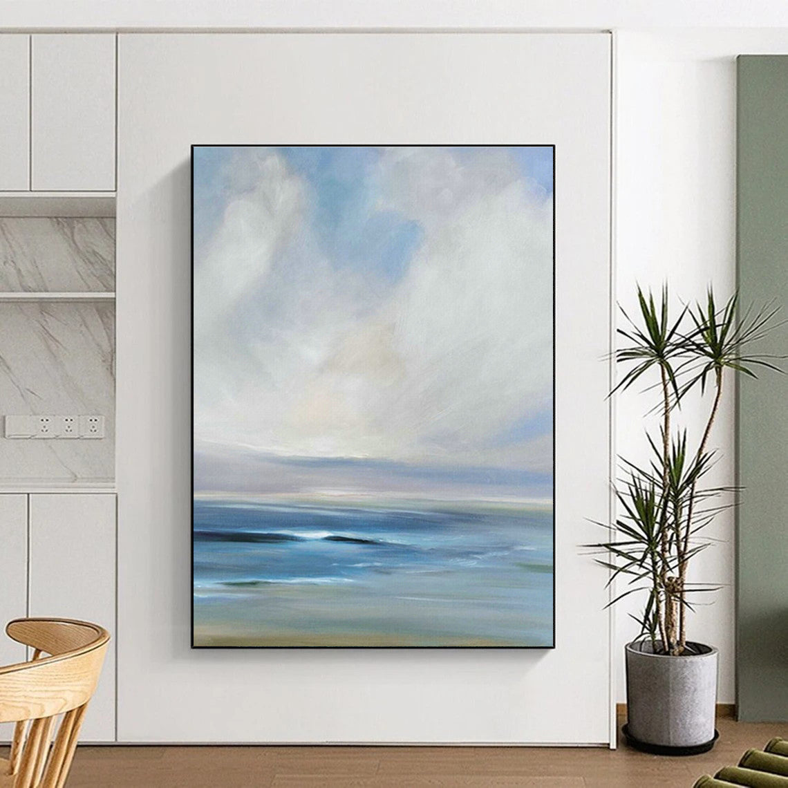Gentle Wave Sea Art for Coastal Cottage Bedroom & Seaside Wellness Spa DLZ0964