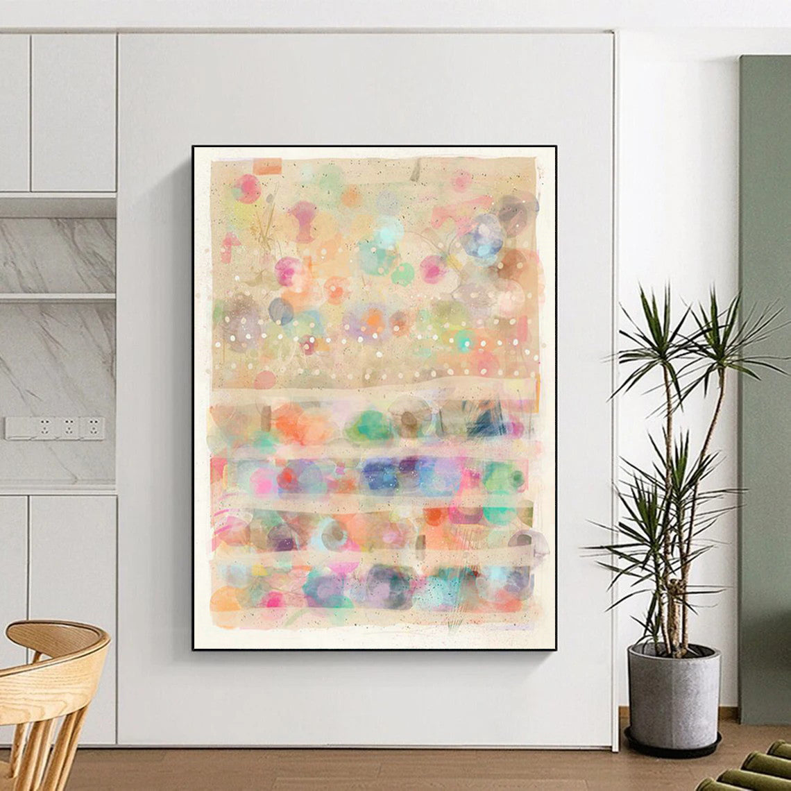 Colorful Polka Dot Art for Kids' Playroom Walls DLZ0104