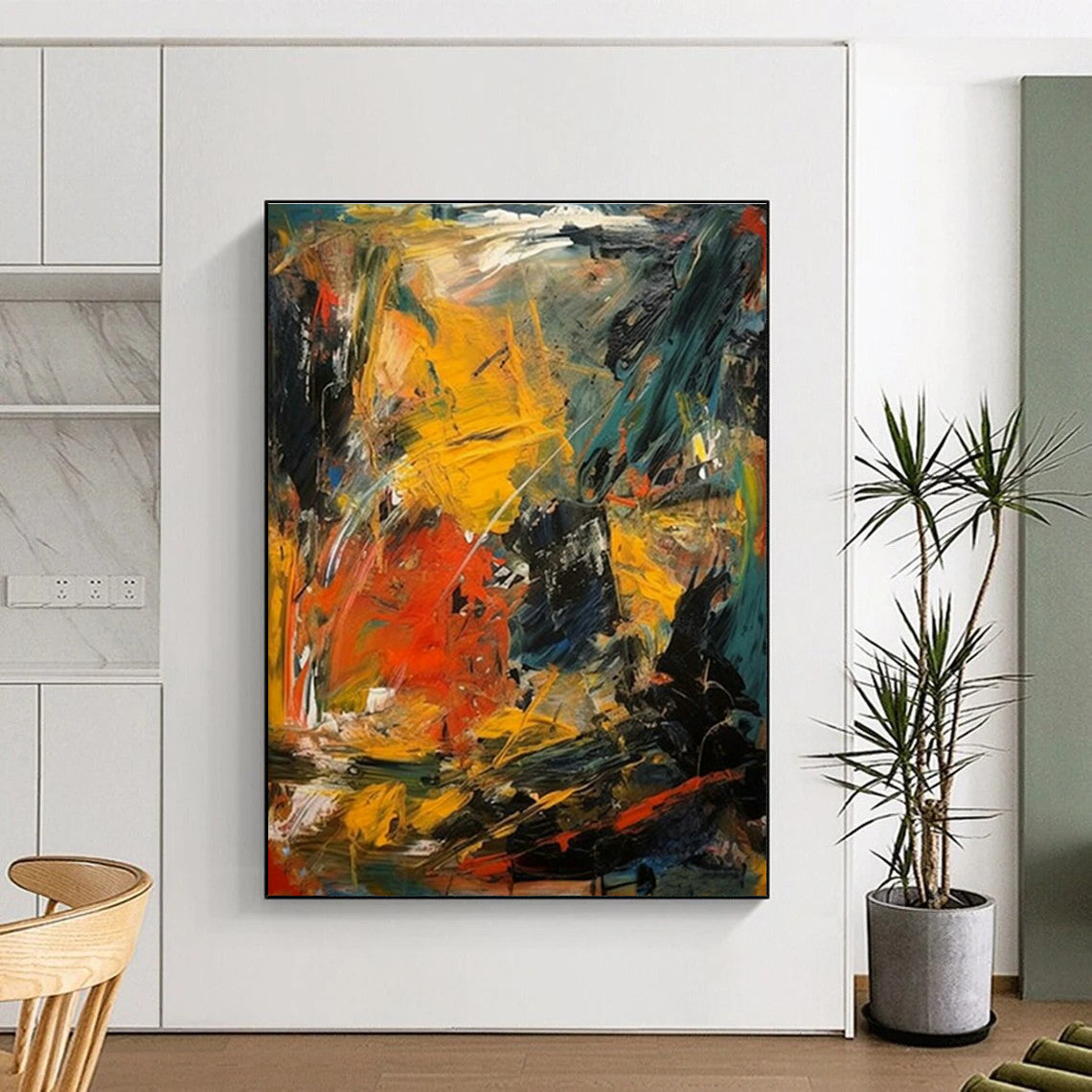 Frenetic Color Abstract Art for Rock - Themed Music Studio & Bold Art Pop - Up DLZ1568
