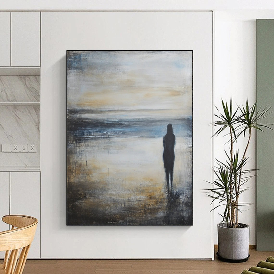 Figure by the Sea for Thought - Provoking Library & Serene Meditation Room STSC586