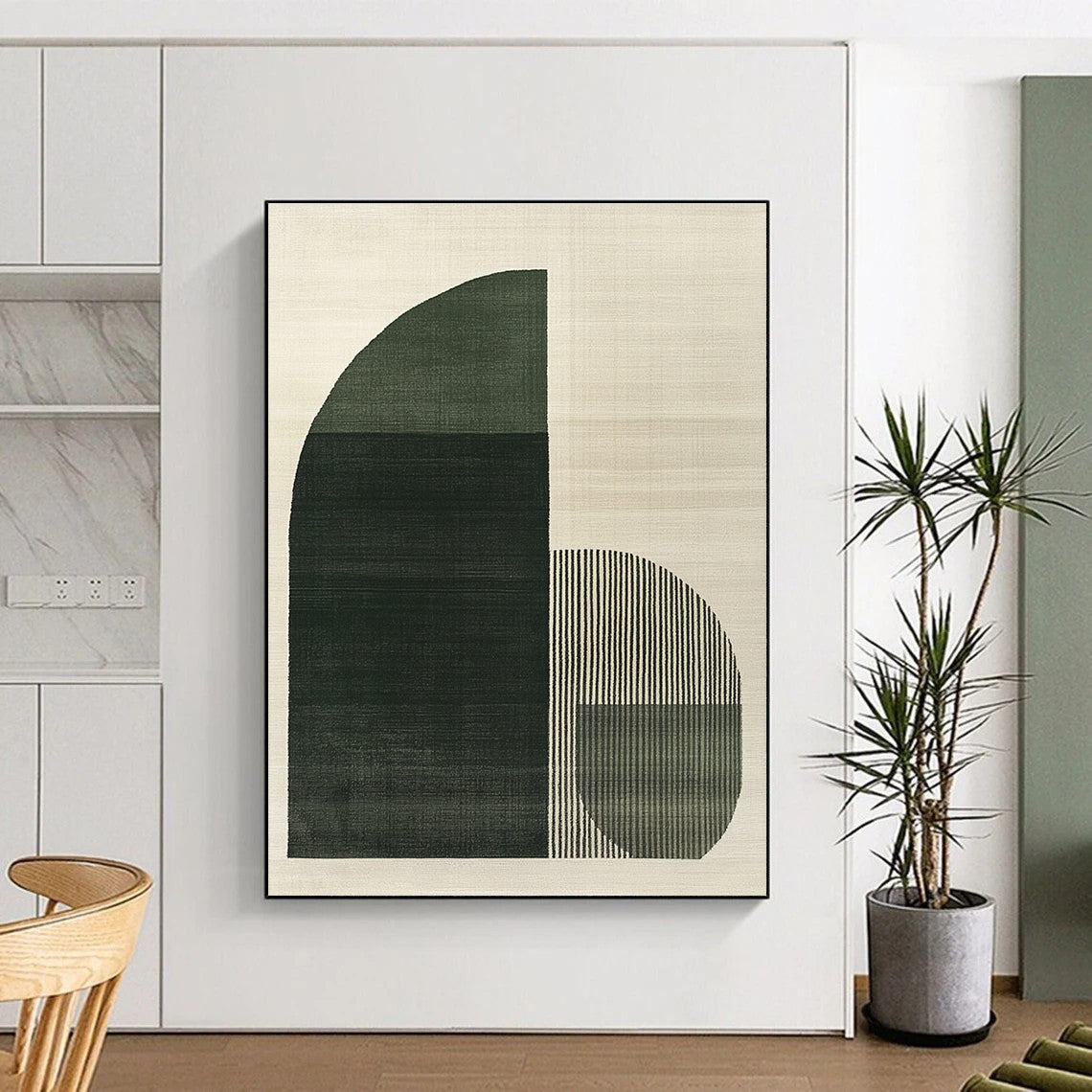 Green Geometric Shapes Art for Modern Office & Architectural Studio STSC1081