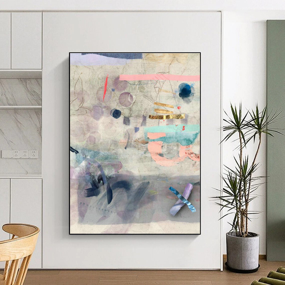 Soft - Color Collage Art for Bohemian Home Reading Nooks DLZ0160