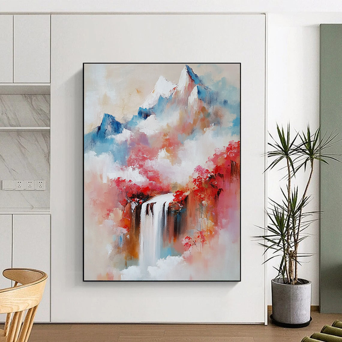 Colorful Mountain and Waterfall for Spa Retreat Lounge & Nature - Lover’s Bedroom STSC171