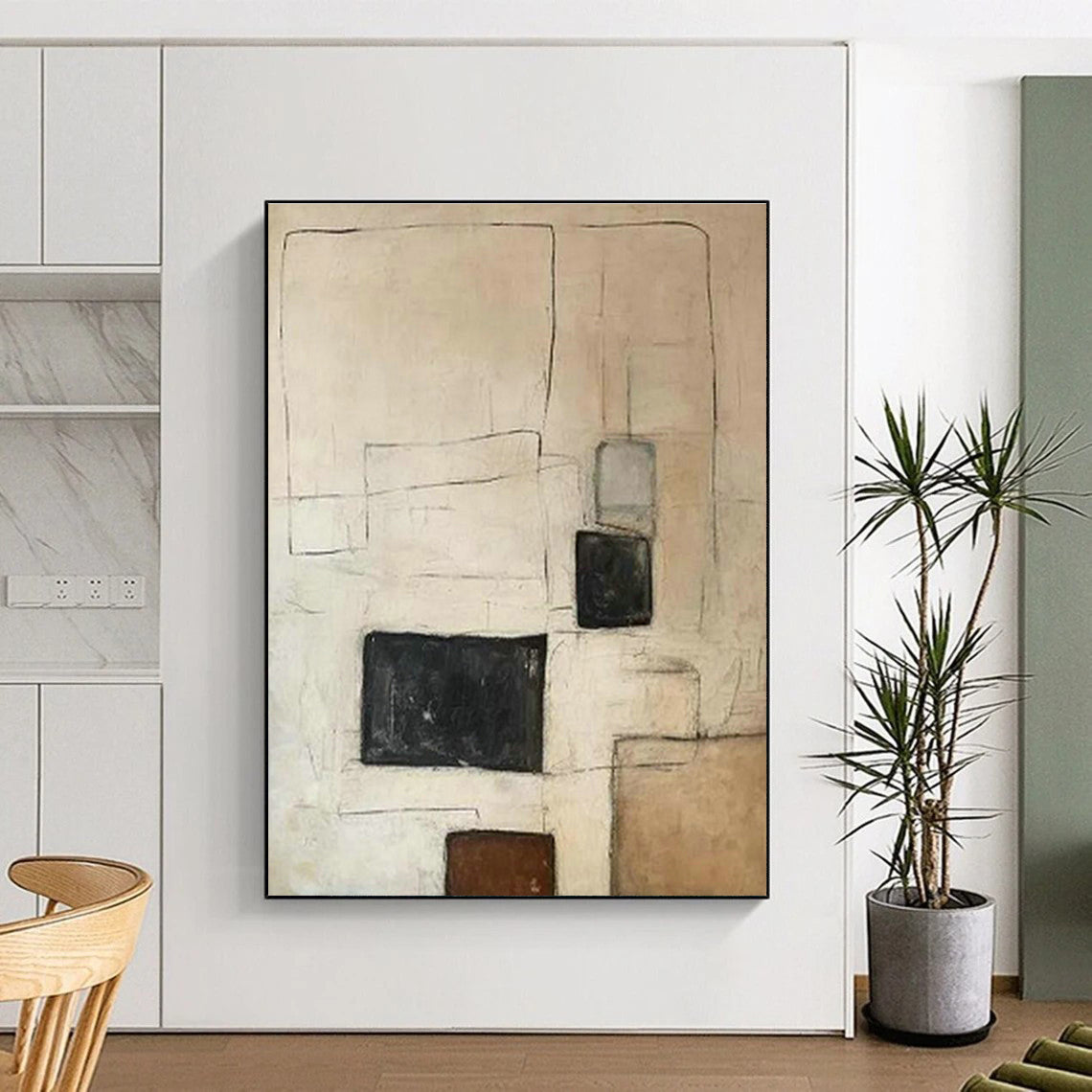 Minimalist Geometric Art for Scandinavian - Style Living Rooms DLZ0252