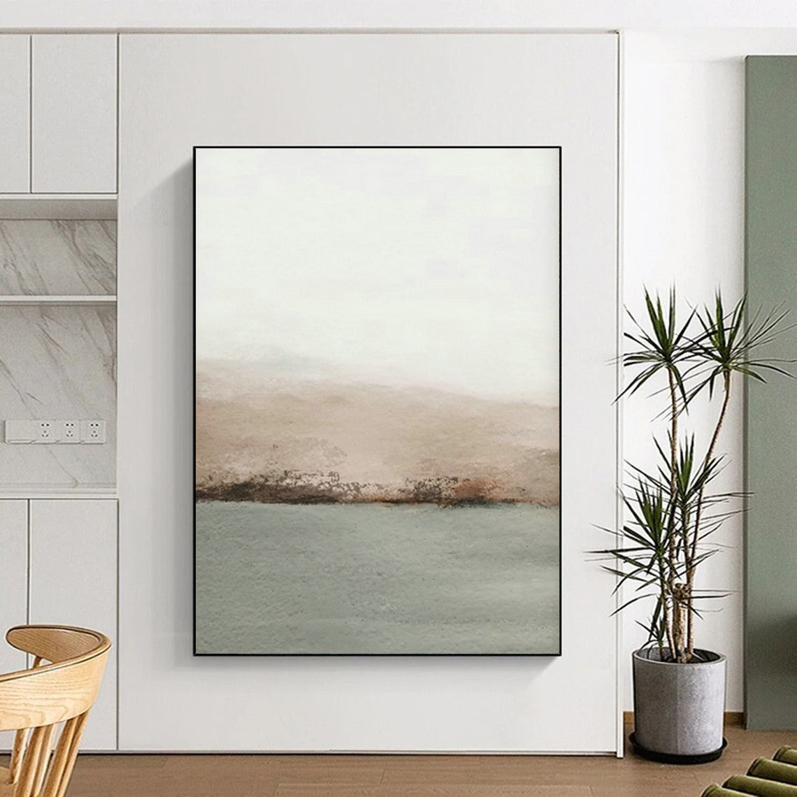 Minimalist Waterfront Art for Coastal - Inspired Café & Nature Lover’s Bedroom DLZ0725