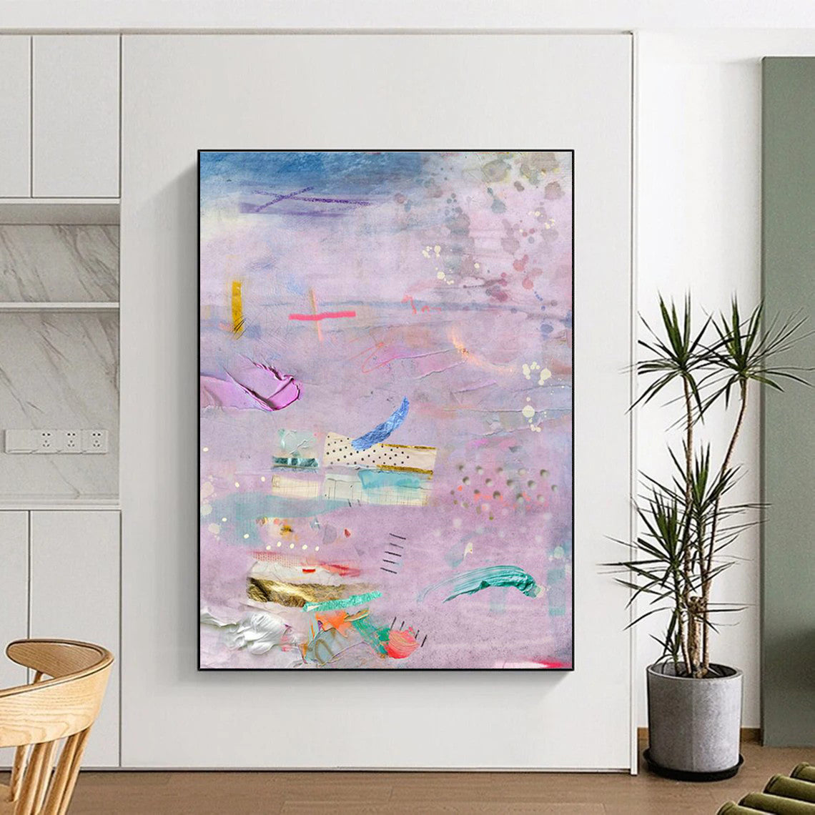 Pink - Purple Collage Art for Feminine Fashion Store Displays DLZ0144