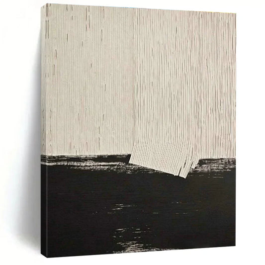 The Power of Contrast - A Deep Dive into a Textured Black and White Abstract