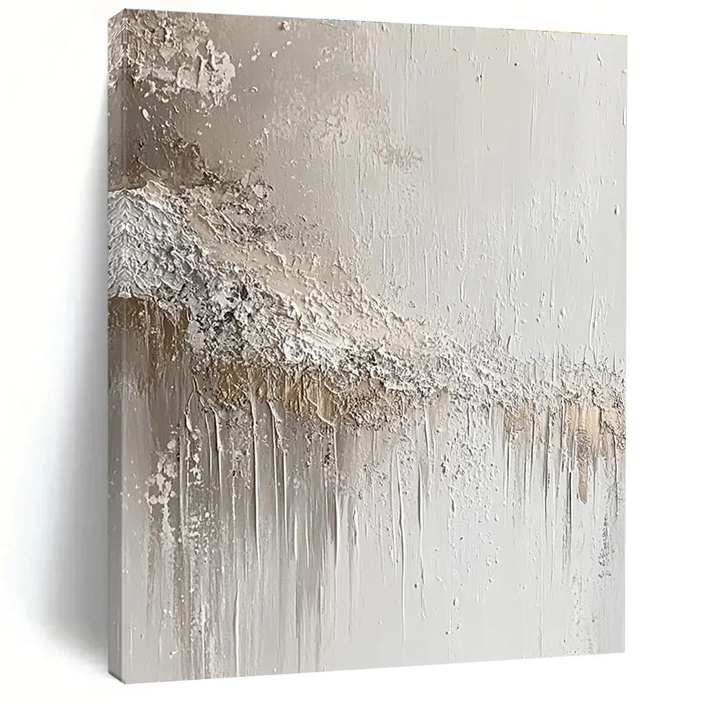 A Study in Texture and Tone - Deconstructing a Minimalist White and Beige Abstract