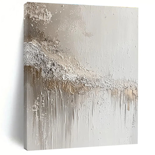 A Study in Texture and Tone - Deconstructing a Minimalist White and Beige Abstract