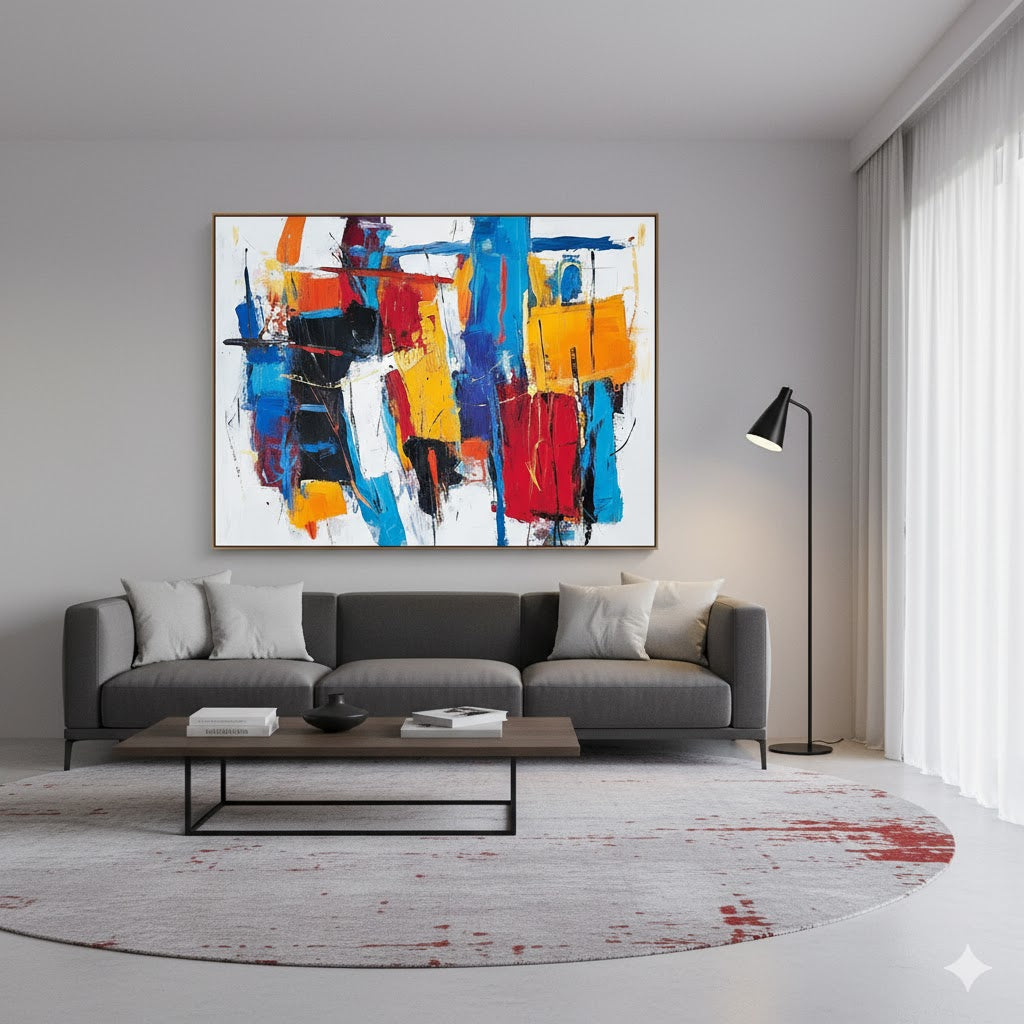 Vibrant Chaos: An In-Depth Analysis of the Colorful Abstract Composition SC262 and the Artistic Journey of Elena Vasquez