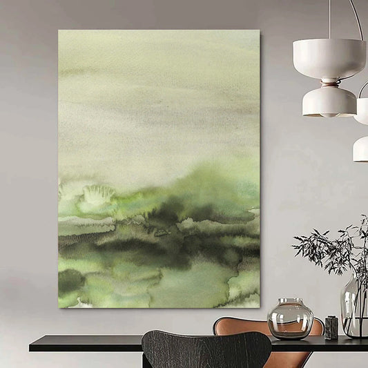 Exploring the Depths of Green Abstract Painting - An Artistic Journey