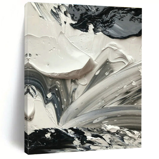 Black - White Textured Art for Modern Art Gallery & Edgy Home Studio DLZ1587