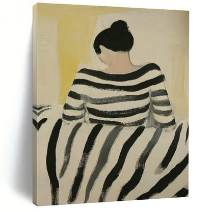 Back View of Striped - Top Figure Art for Coastal Cottage & Nautical - Themed Office DLZ0693