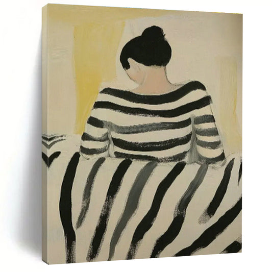 Back View of Striped - Top Figure Art for Coastal Cottage & Nautical - Themed Office DLZ0693