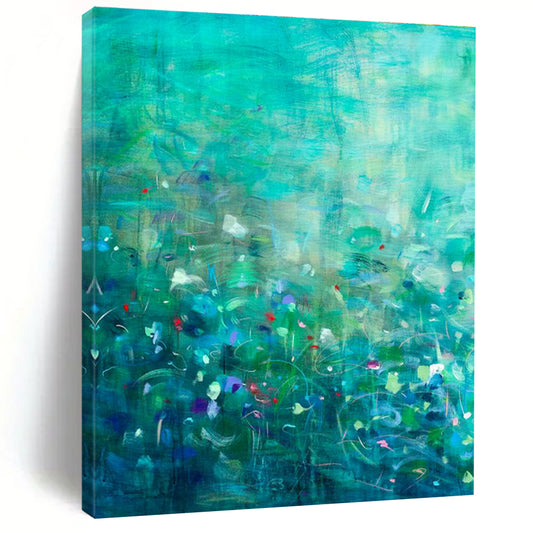 Green - Blue Floral Art for Spa Wellness Center Relaxation Zones DLZ0158