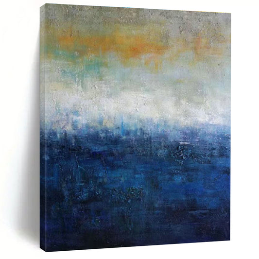 Gradient Sea Abstract Art for Seaside Hotel Lobby & Contemporary Beach Gallery DLZ2259