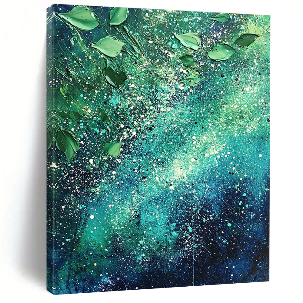 Vibrant Green Splatter Art for Garden Room & Café STSC065