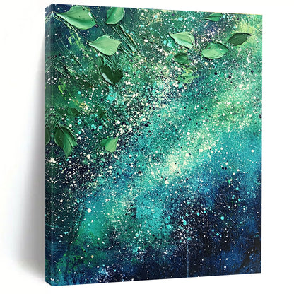 Vibrant Green Splatter Art for Garden Room & Café STSC065