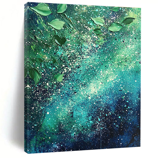 Vibrant Green Splatter Art for Garden Room & Café STSC065