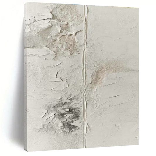 White Textured Abstract Art for Minimalist Bedroom Accents DLZ0242