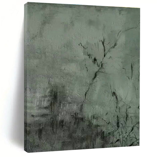 Dark Green Textured Abstract Art for Industrial Loft & Art Gallery DLZ1212