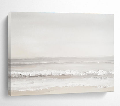 Serene Gray Beach Art for Coastal Home Bedroom & Spa Retreat SC502