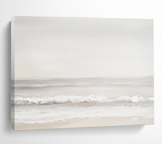Serene Gray Beach Art for Coastal Home Bedroom & Spa Retreat SC502