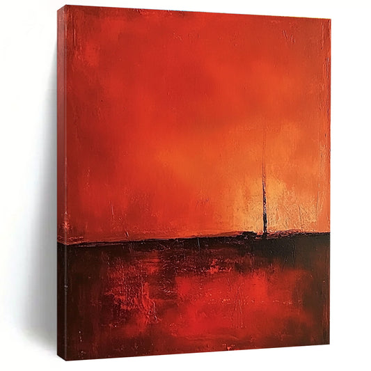 Red Abstract Landscape Art for Bold Corporate Office & Dramatic Home Theater STSC1377