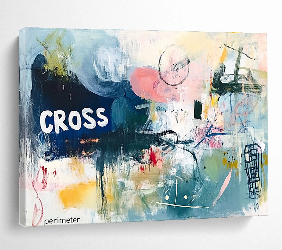 Abstract with 'CROSS' Art for Edgy Café & Creative Studio SC307