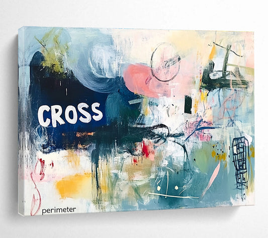 Abstract with 'CROSS' Art for Edgy Café & Creative Studio SC307