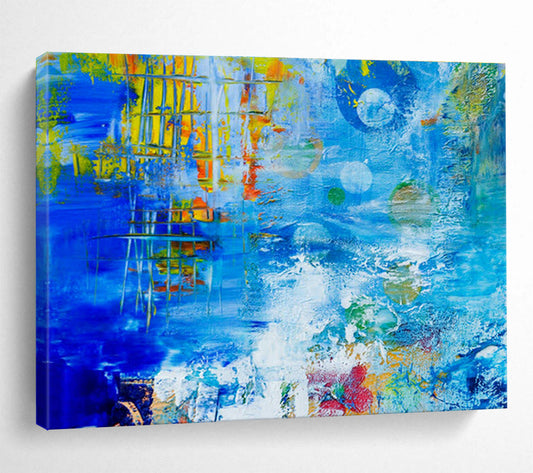 Blue - Toned Colorful Abstract Art for Vibrant Living Room DLZ2823