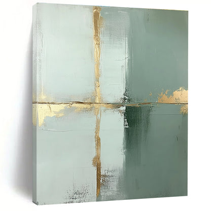 Gold and Green Abstract Cross for Luxury Hotel Lobby & Elegant Dining Room STSC428