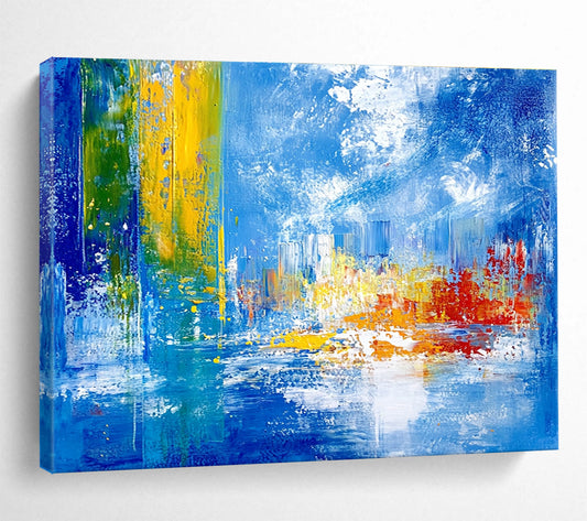 Colorful City Abstract for Downtown Apartment & Art - Loving Workplace SC028