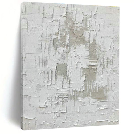 Textured White Abstract Art for Minimalist Office & Art Gallery DLZ1070