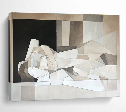 Geometric Neutral Tones Art for Modern Art Museum & Minimalist Office SC457