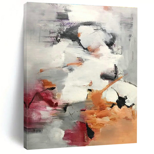 Grey - Pink - Orange Abstract Art for Living Room & Bedroom DLZ0478