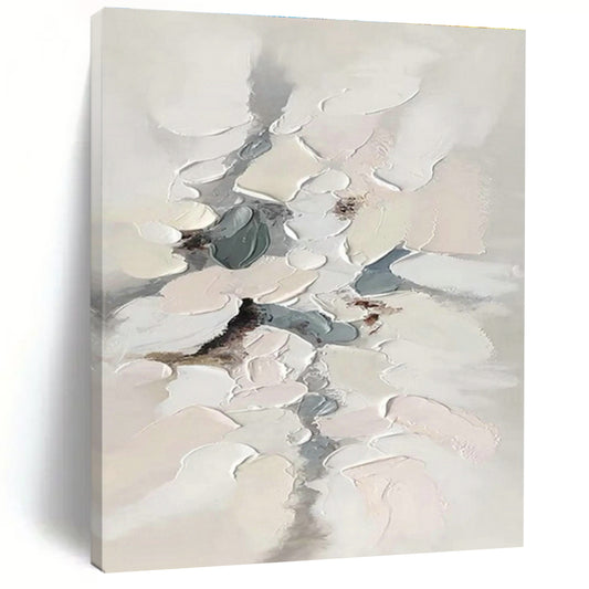 Gray - White Textured Abstract Art for Scandinavian Bedroom & Art Gallery DLZ1181