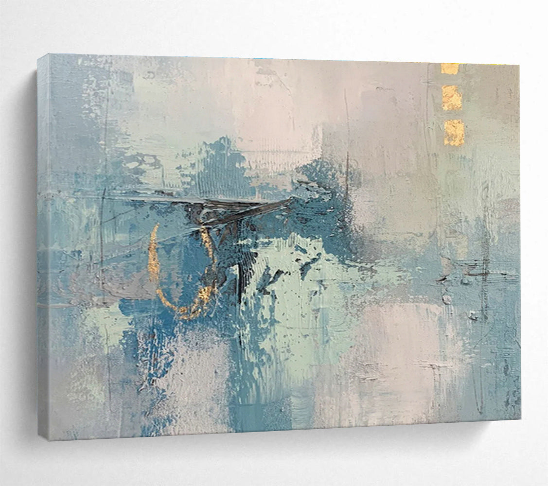 Blue - Gray Abstract Art for Contemporary Art Gallery Exhibition Spaces DLZ3141