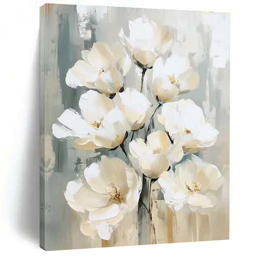 White Flower Bouquet Elegant Floral Art for Wedding Venue & Sophisticated Home Dining Room STSC1475
