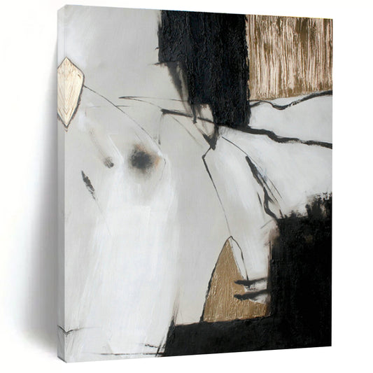 Sophisticated Black & Gold Abstract Art for Dining Room & Office DLZ0394