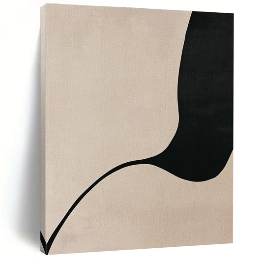 Black and Beige Curved Shape Art for Modern Bedroom & Contemporary Art Gallery STSC1341