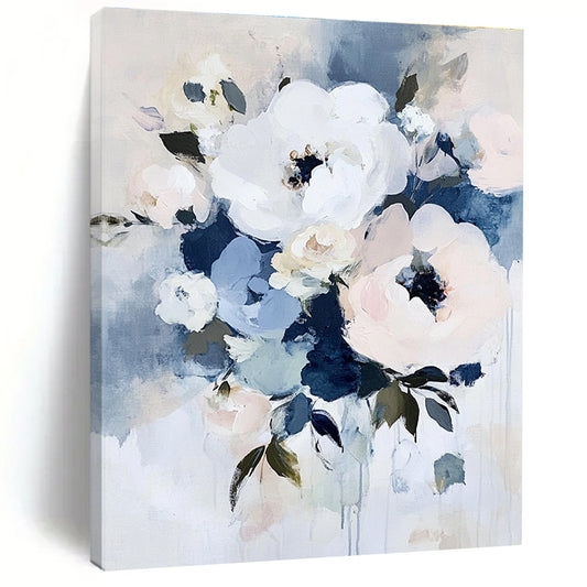 Elegant Blue - Toned Flower Art for Living Room & Boutique Hotel STSC054